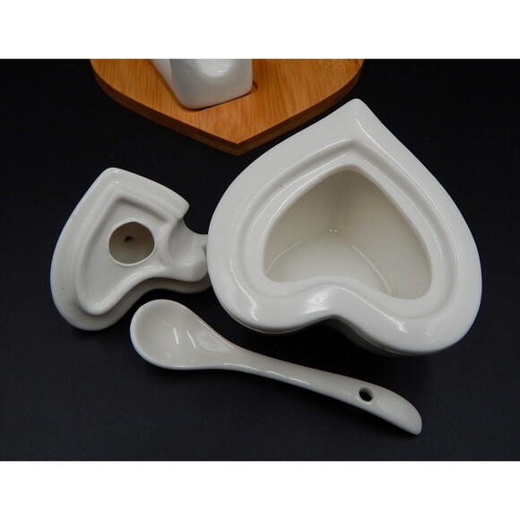 Debora Carlucci Heart Shaped Sugar Holder With Spoon And Napkin Holder With Tray - Picture 5 of 11